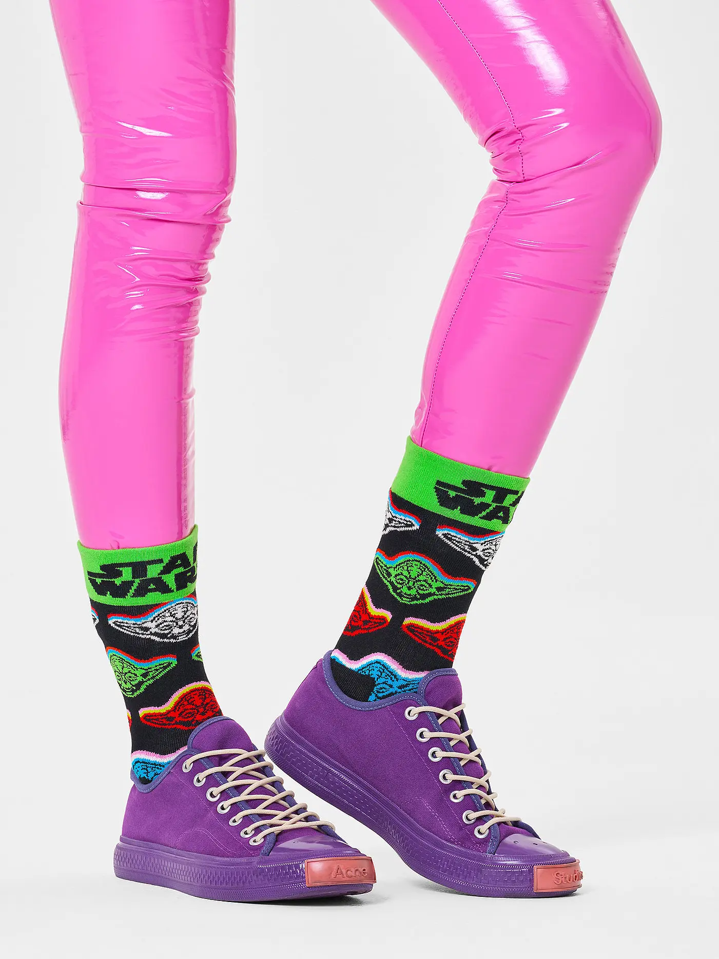 HAPPY SOCKS | Damen Socken 36-40 STAR WARS YODA black | 